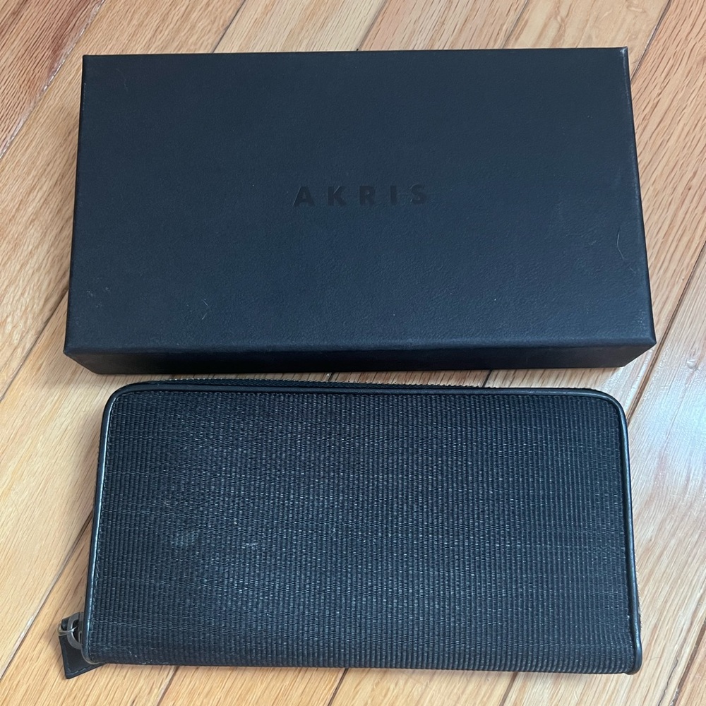 Akris AUTH Black Canvas Wallet